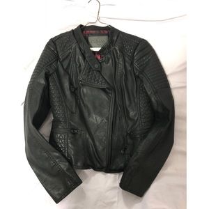 Black Biker Leather faux jacket 🌹